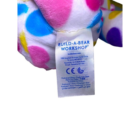 Build A Bear Colorful Hearts Bear W/Sparkle Hearts Valentines Plush 2019 - Picture 8 of 12